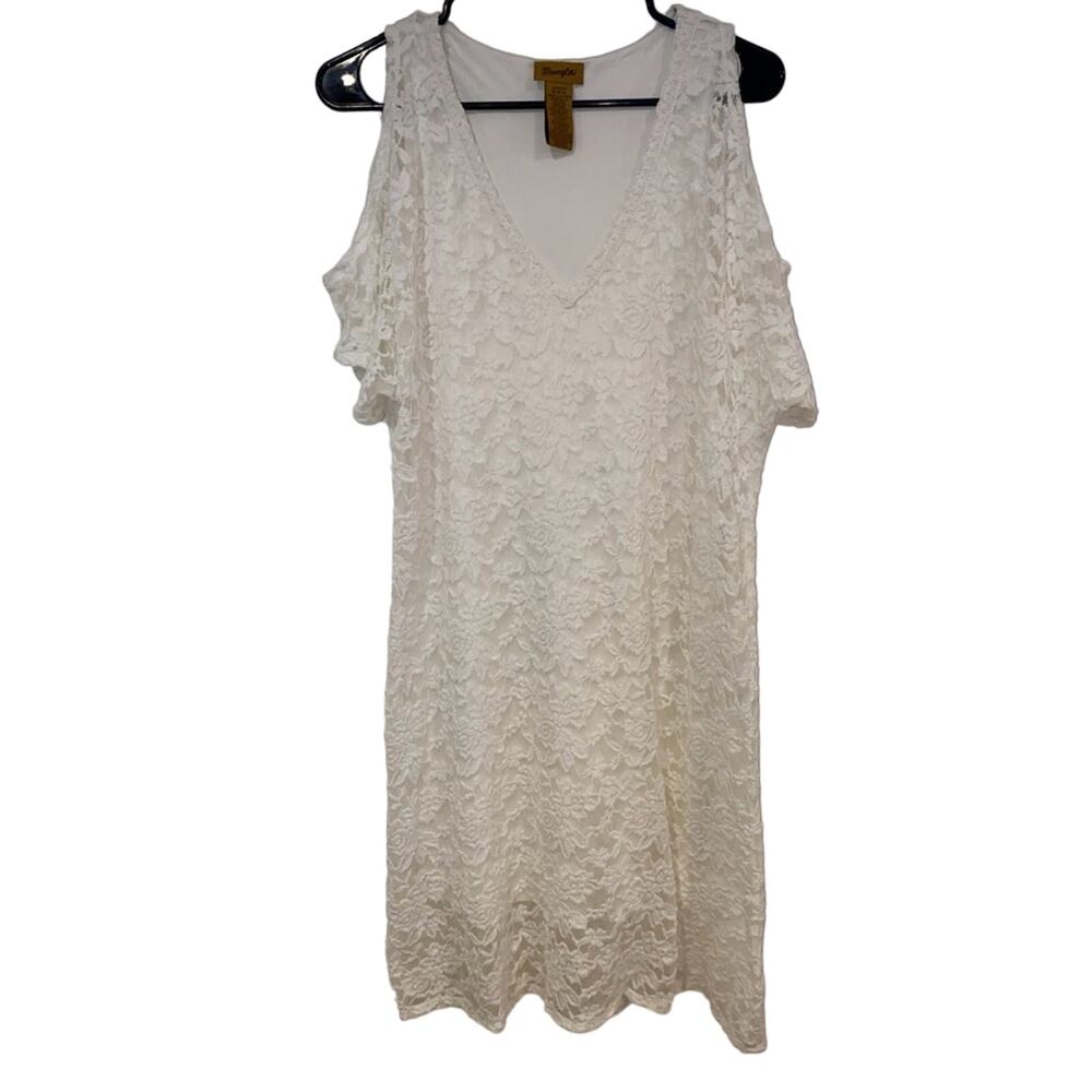 Wrangler Cream Floral Lace Cold Shoulder Mini Dress Size M